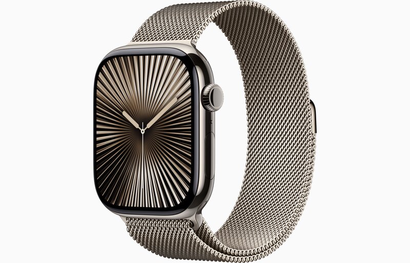 MWYC3QL/A - Apple Watch Series 10 GPS + Cellular 46mm Cassa Titanio Naturale con Natural Milanese Loop - M/L