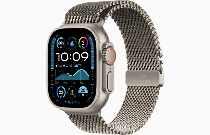 MX4M3TY/A - Apple Watch Ultra 2 GPS + Cellular 49mm Cassa Titanio Naturale con Titanio Naturale Milanese Loop - S