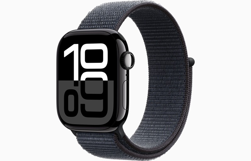 MWWG3QL/A - Apple Watch Series 10 GPS 42mm in alluminio color Jet Black con cinturino Sport Loop inchiostro