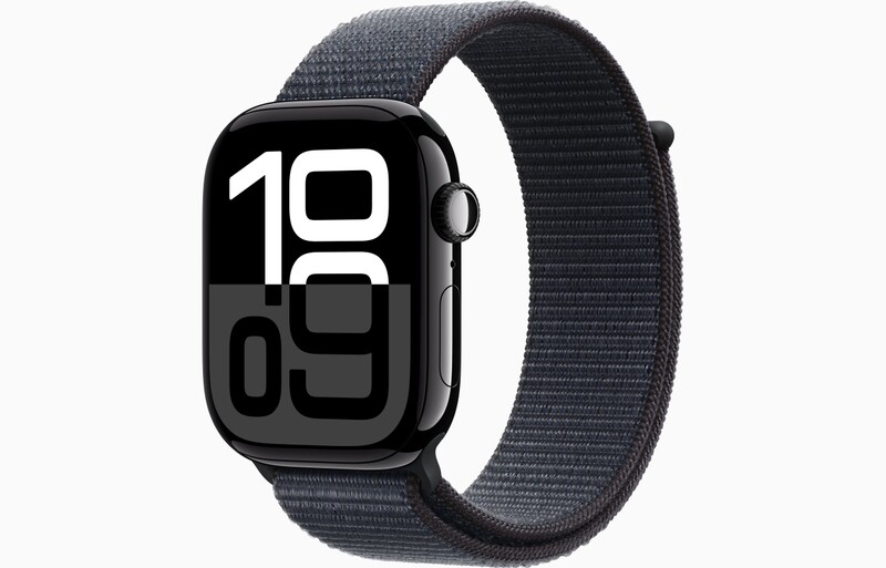 MWWR3QL/A - Apple Watch Series 10 GPS 46mm in alluminio color Jet Black con cinturino Sport Loop inchiostro