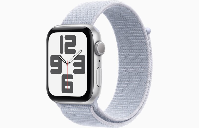 MXET3QL/A - Apple Watch SE GPS 44mm Argento Cassa Alluminio con Cinturino Sport Loop Nuvola Blu