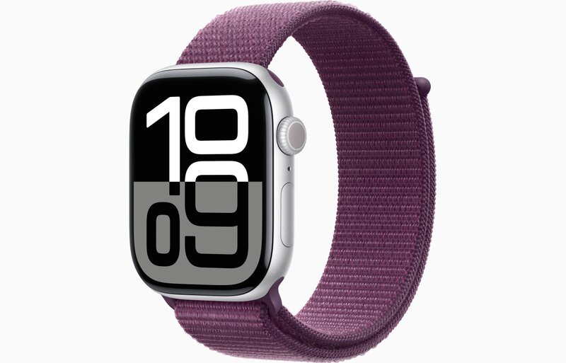 MWWV3QL/A - Apple Watch Series 10 GPS 46mm in alluminio color Oro Rosa con cinturino Sport Loop Prugna