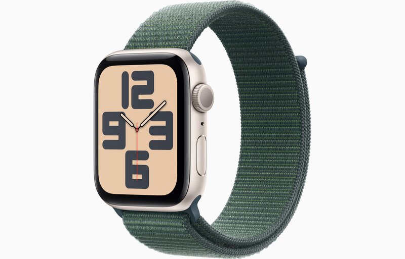 MXEW3QL/A - Apple Watch SE GPS 44mm Galassia Cassa Alluminio con Cinturino Sport Loop Lago Verde