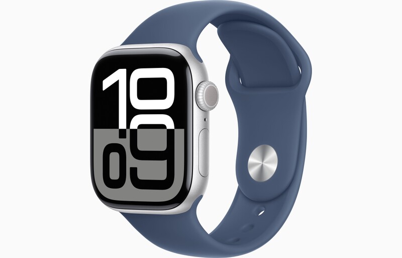 MWWA3QL/A - Apple Watch Series 10 GPS 42mm in alluminio color Argento con cinturino Sport denim - S/M