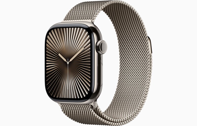 MWXF3QL/A - Apple Watch Series 10 GPS + Cellular 42mm Cassa Titanio Naturale con Natural Milanese Loop