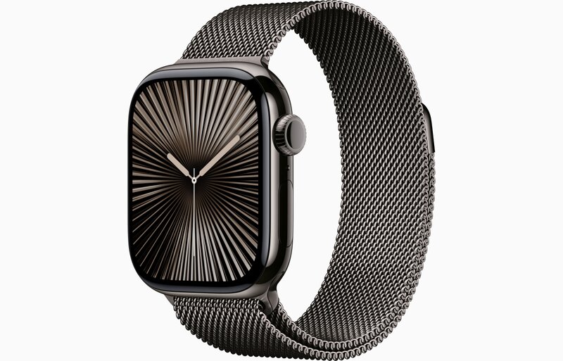 MX053QL/A - Apple Watch Series 10 GPS + Cellular 42mm Cassa Titanio Ardesia con Slate Milanese Loop