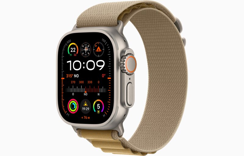 MX4E3TY/A - Apple Watch Ultra 2 GPS + Cellular 49mm Cassa Titanio Naturale con Sahara Alpine Loop - Small