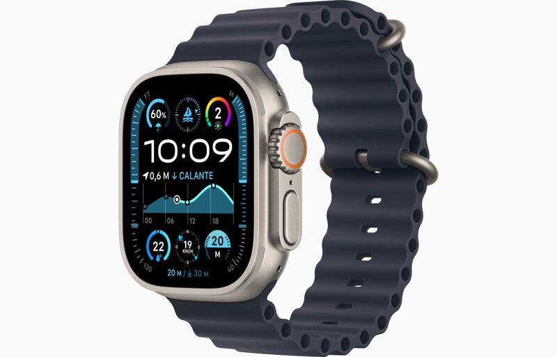 MX4D3TY/A - Apple Watch Ultra 2 GPS + Cellular 49mm Cassa Titanio Naturale con Cinturino Ocean Blu Navy