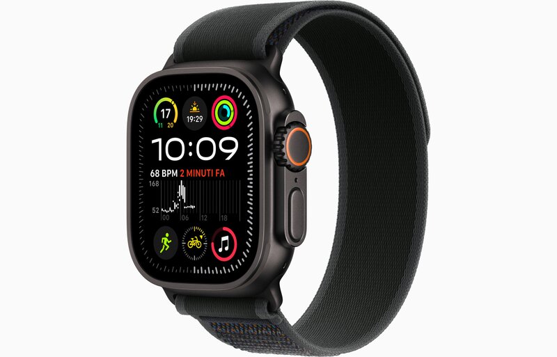 MX4U3TY/A - Apple Watch Ultra 2 GPS + Cellular 49mm Cassa Titanio Nero con Nero Trail Loop - S/M